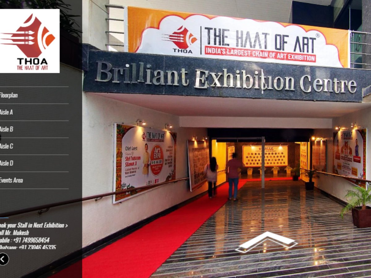 Virtual Tour of The Haat of Art, Exhibition in Brriant Convention Centre, Indore on Website